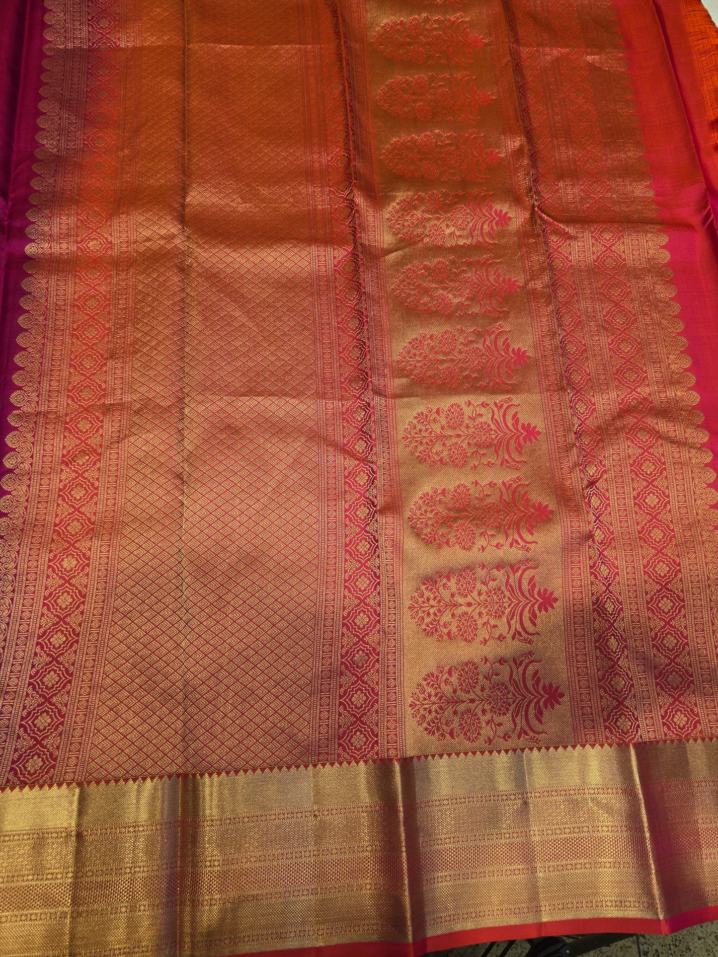 Women Rani Pink Pure Kanjivaram Silk Saree