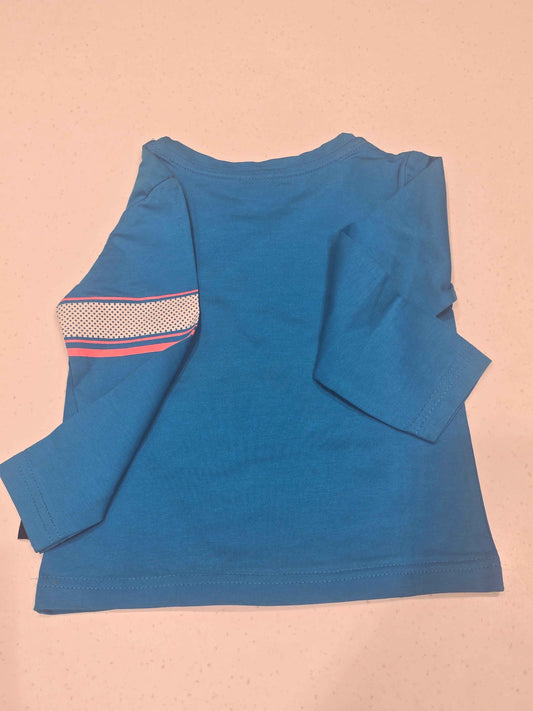 Girls Blue Cotton Full Sleeve T Shirt