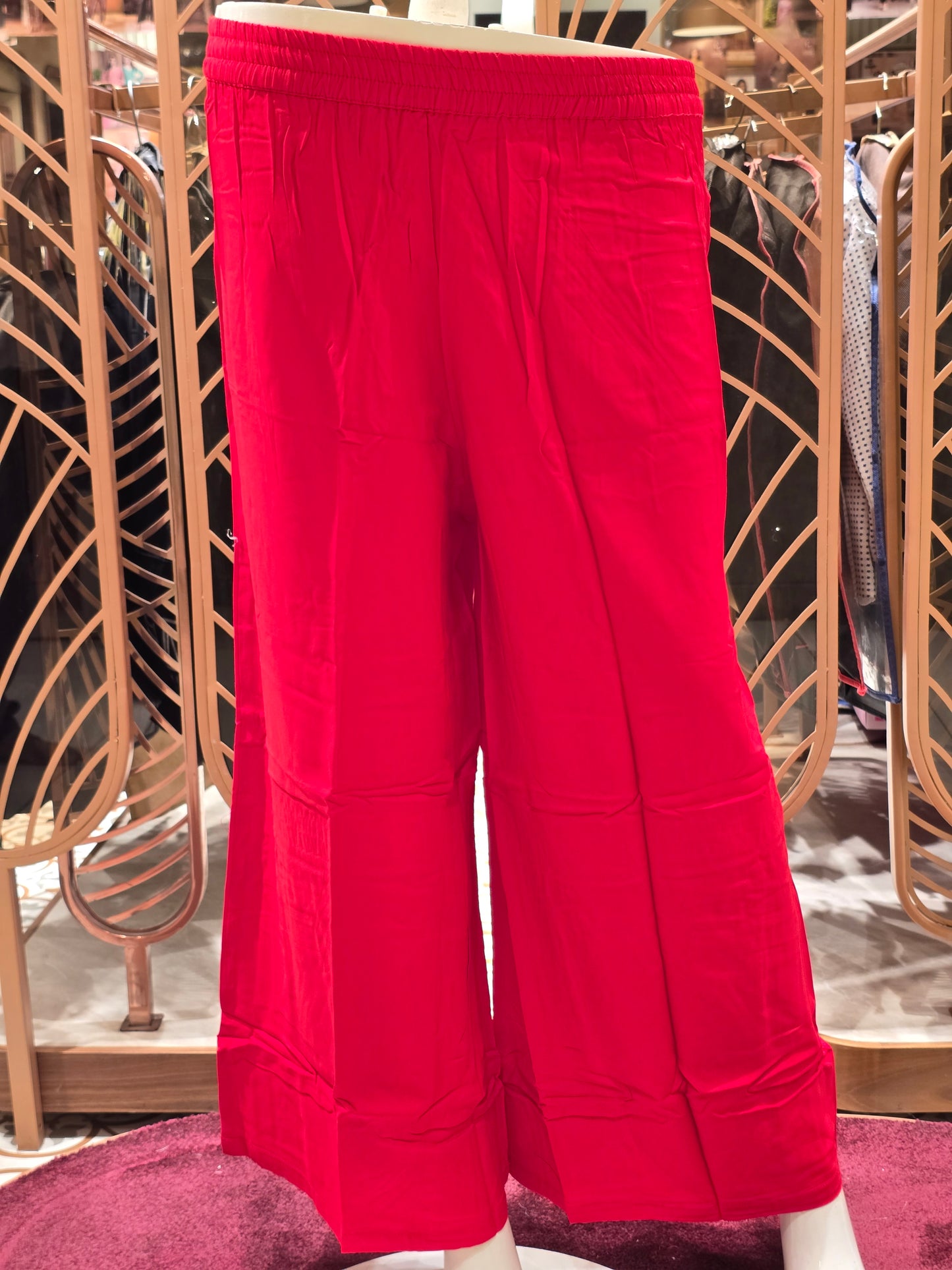 Pista Green Cotton Palazzo Pants for Women