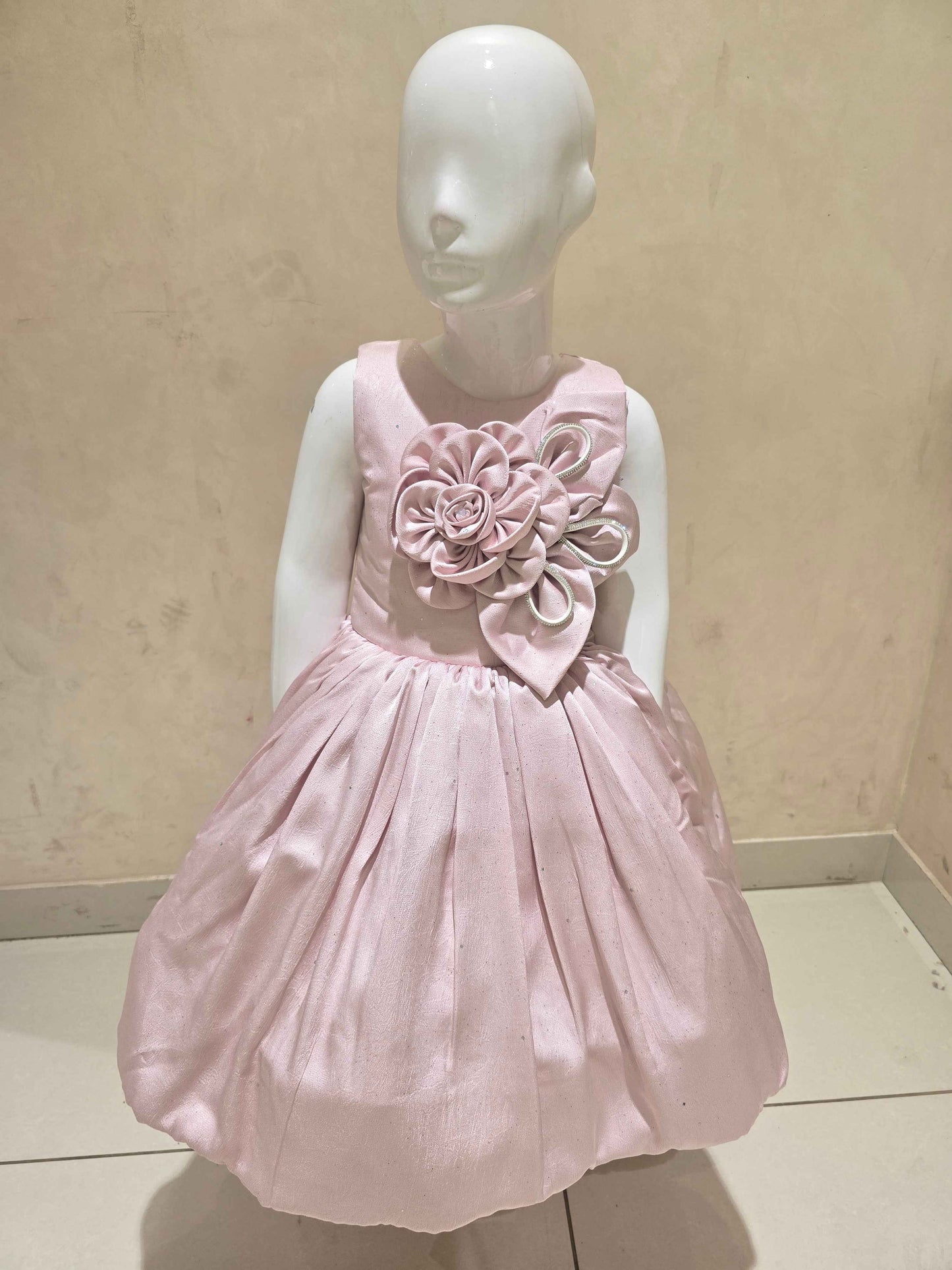 Lavender Satin Crepe Baby Frock for Girls