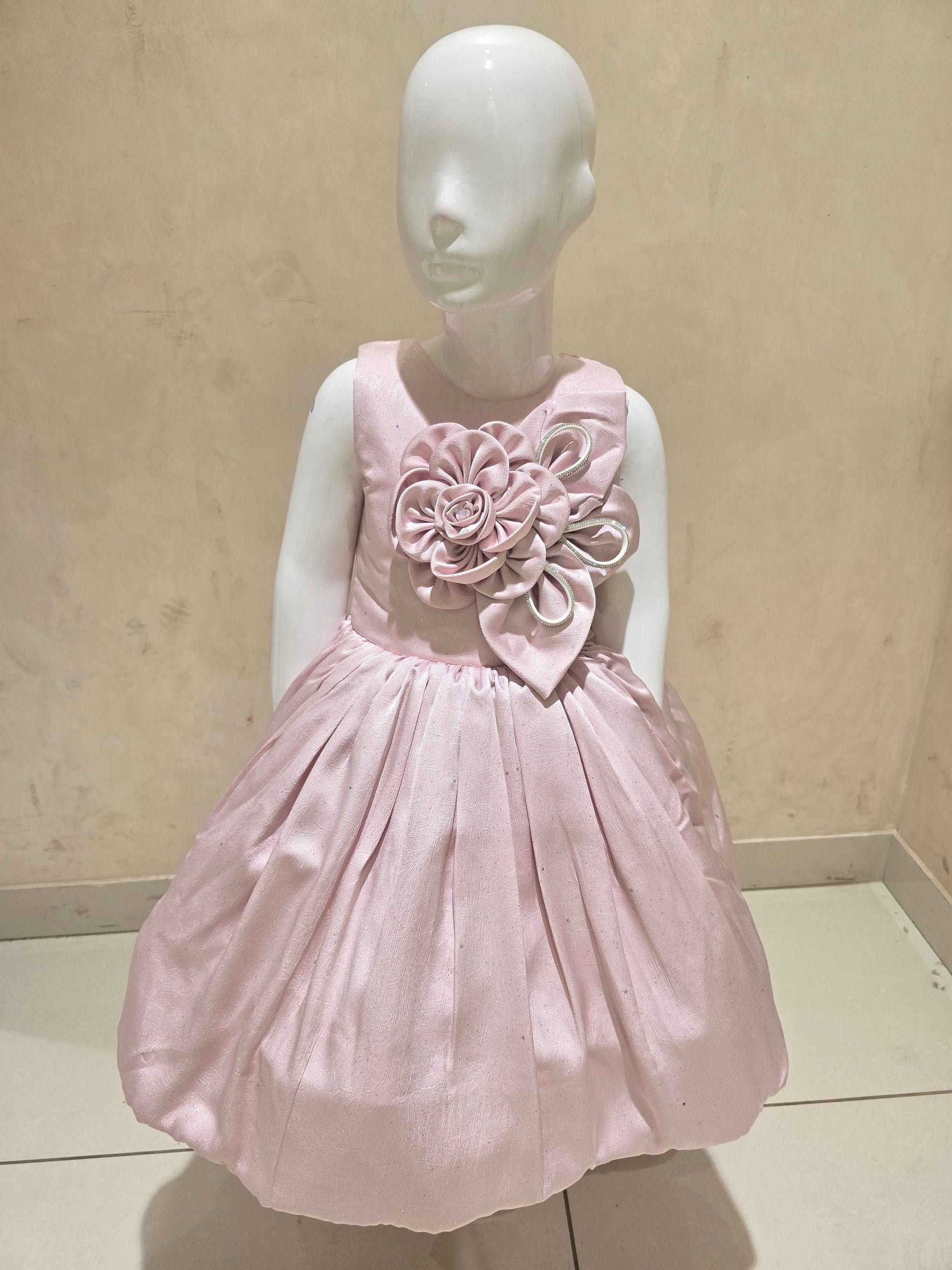 Lavender Satin Crepe Baby Frock for Girls