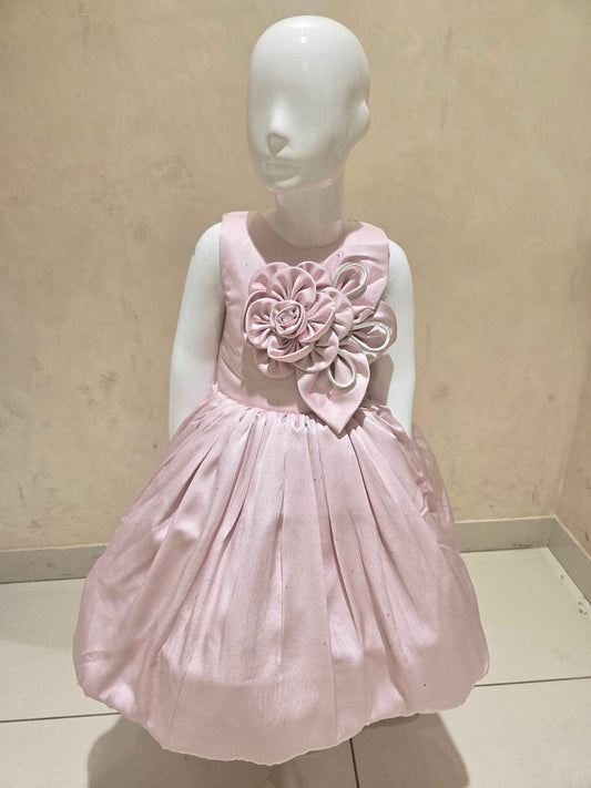 Lavender Satin Crepe Baby Frock for Girls