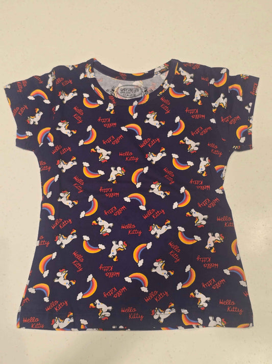 Girls Cotton Printed Half Sleeve Top