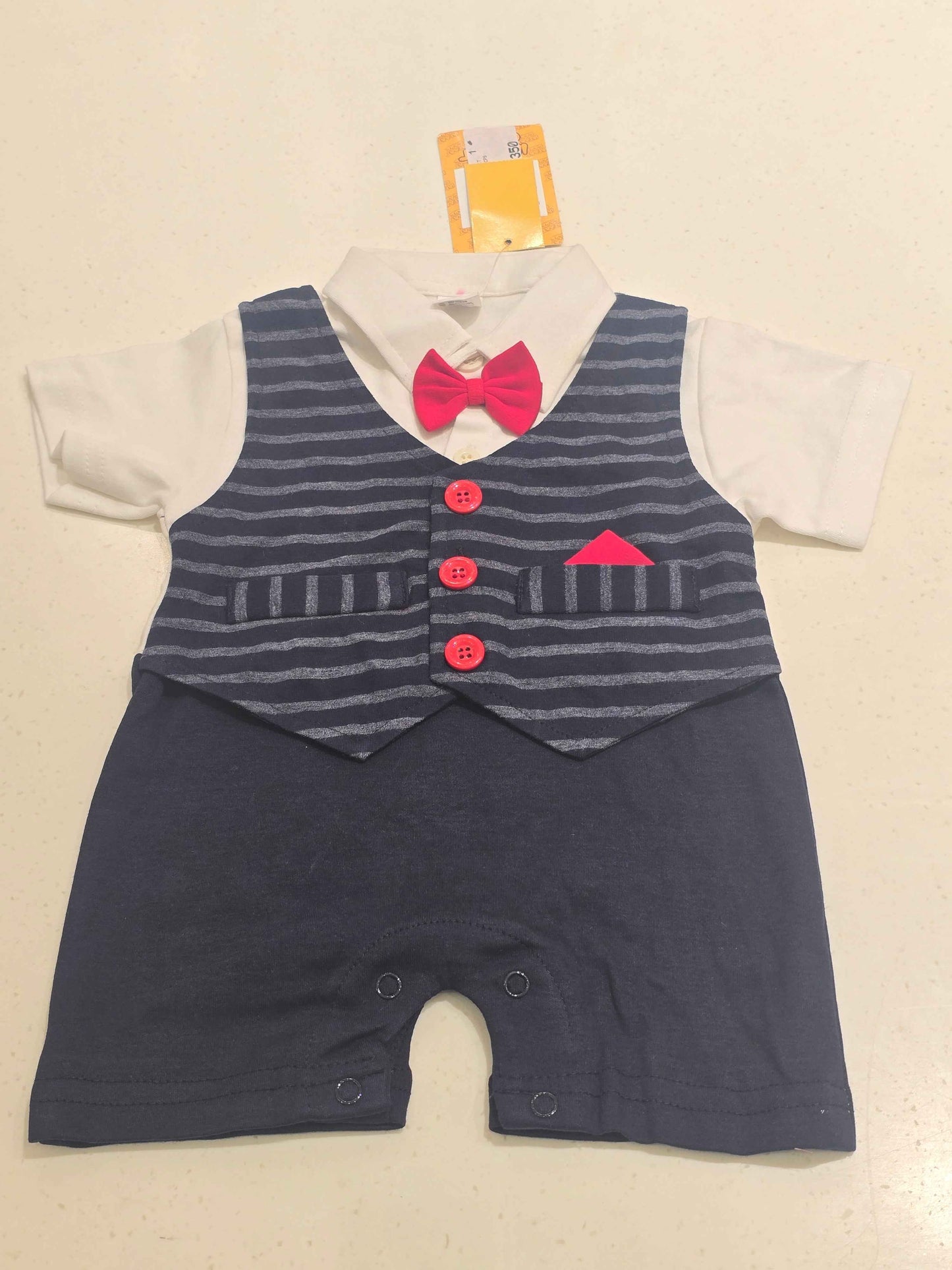 Blue White Cotton Dungaree for Boys
