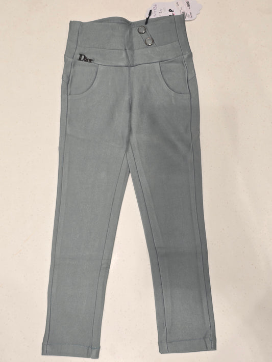 Gray Stretchable Pants for Girls