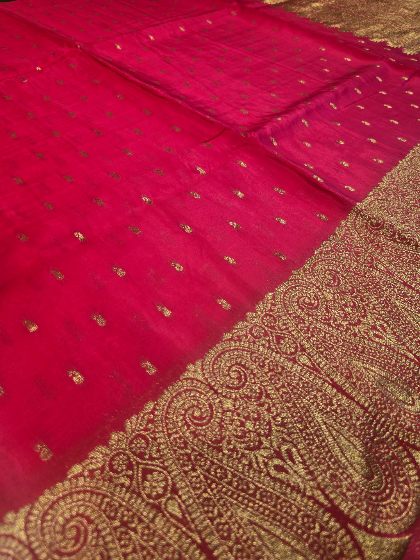 Chinon silk Banarasi border small Butta across the body Festive | party wear