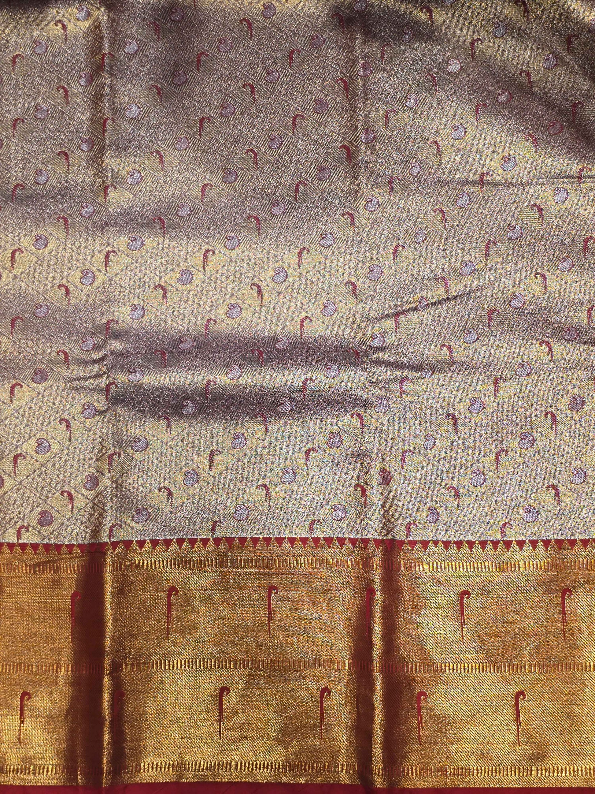 Semi kanjivaram tissue with gatti border