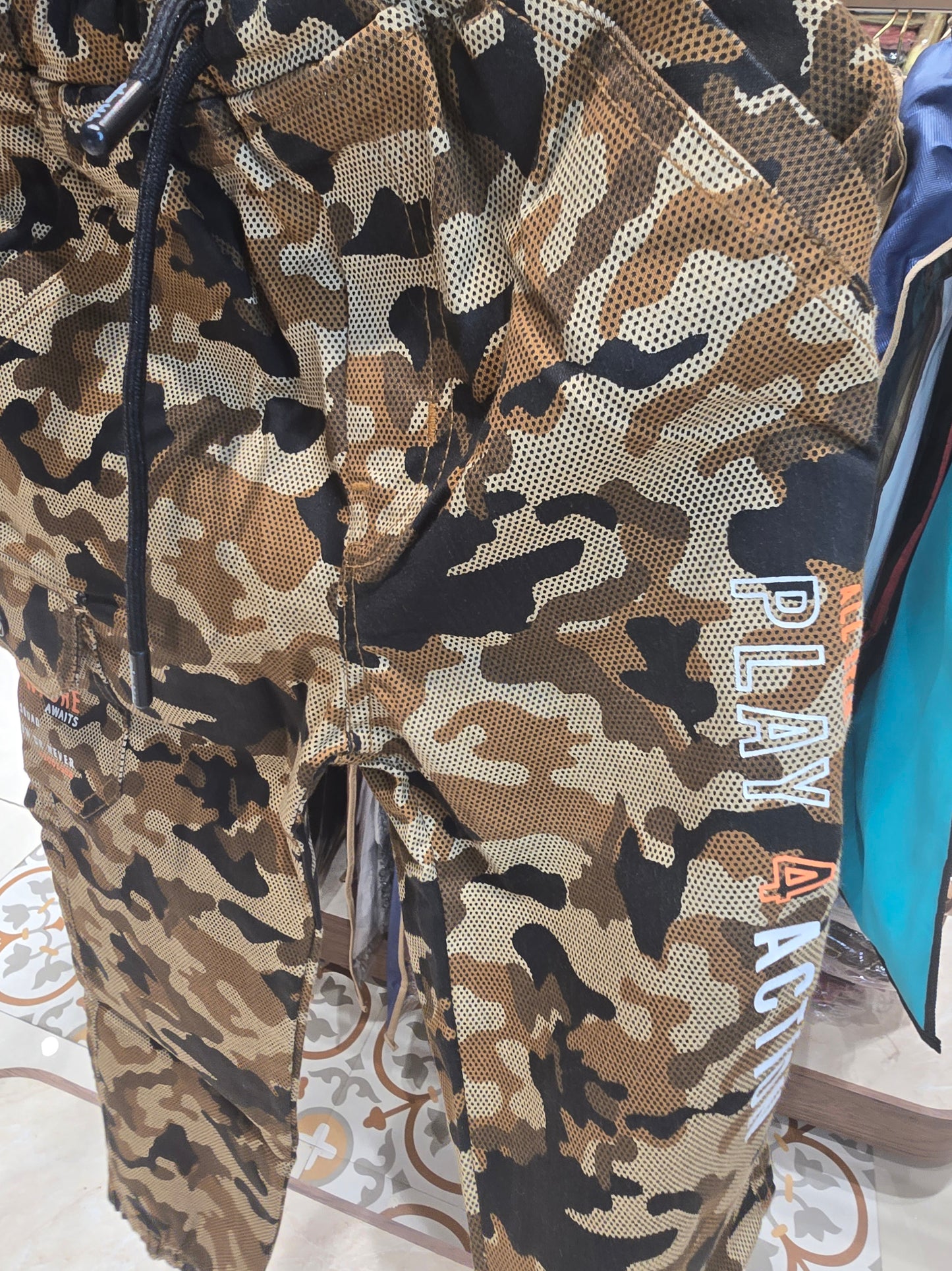 Kids Cotton Cargo Pant with Military Camouflage Pattern – Comfortable Summer Wear