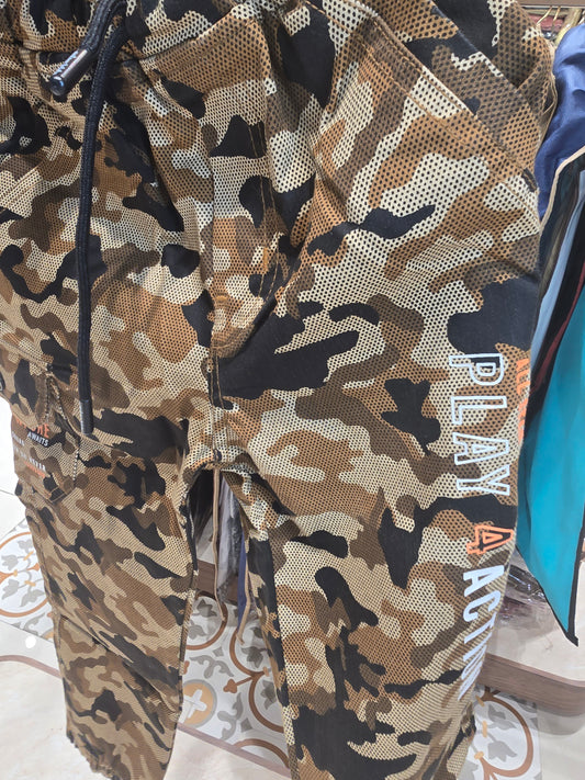 Kids Cotton Cargo Pant with Military Camouflage Pattern – Comfortable Summer Wear