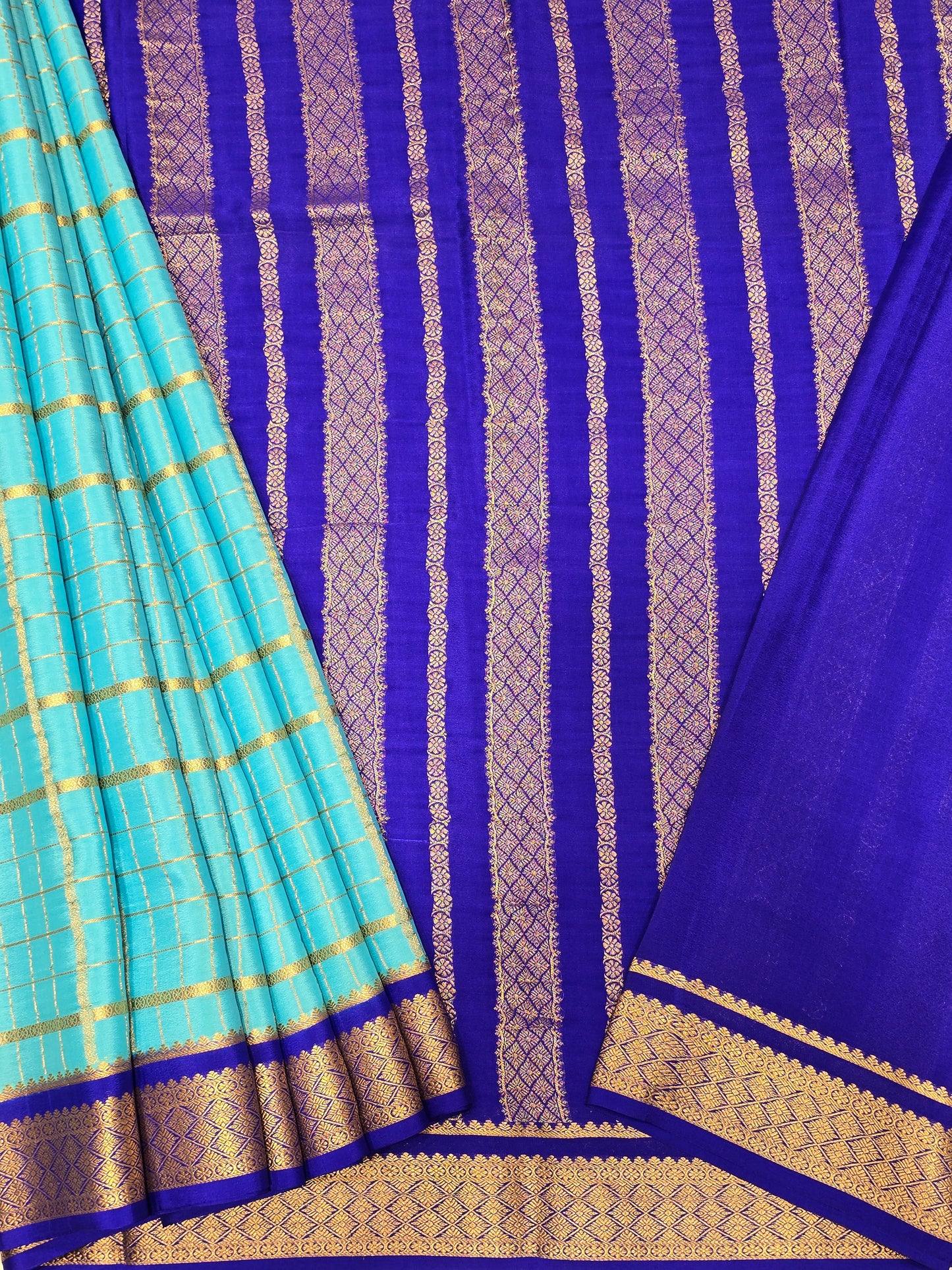 Pista Green Pure Mysore Crepe Silk Saree