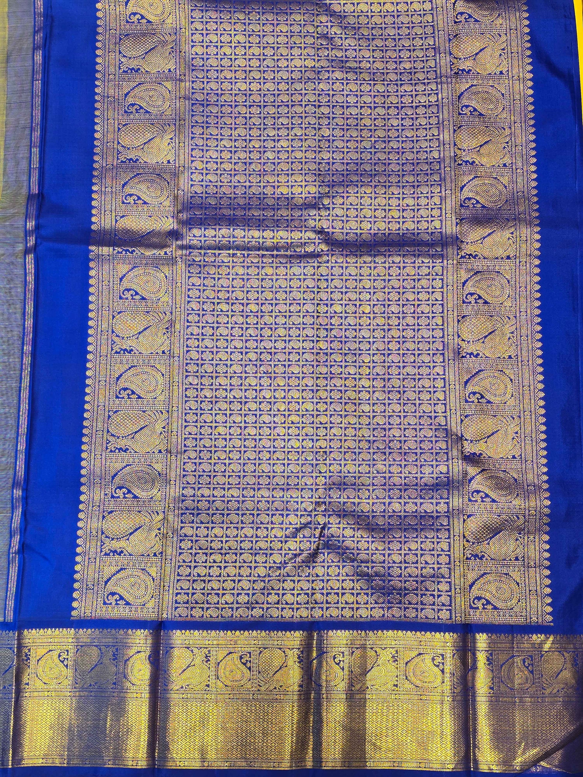 Pure Kanjivaram Silk Saree with Peacock Motifs