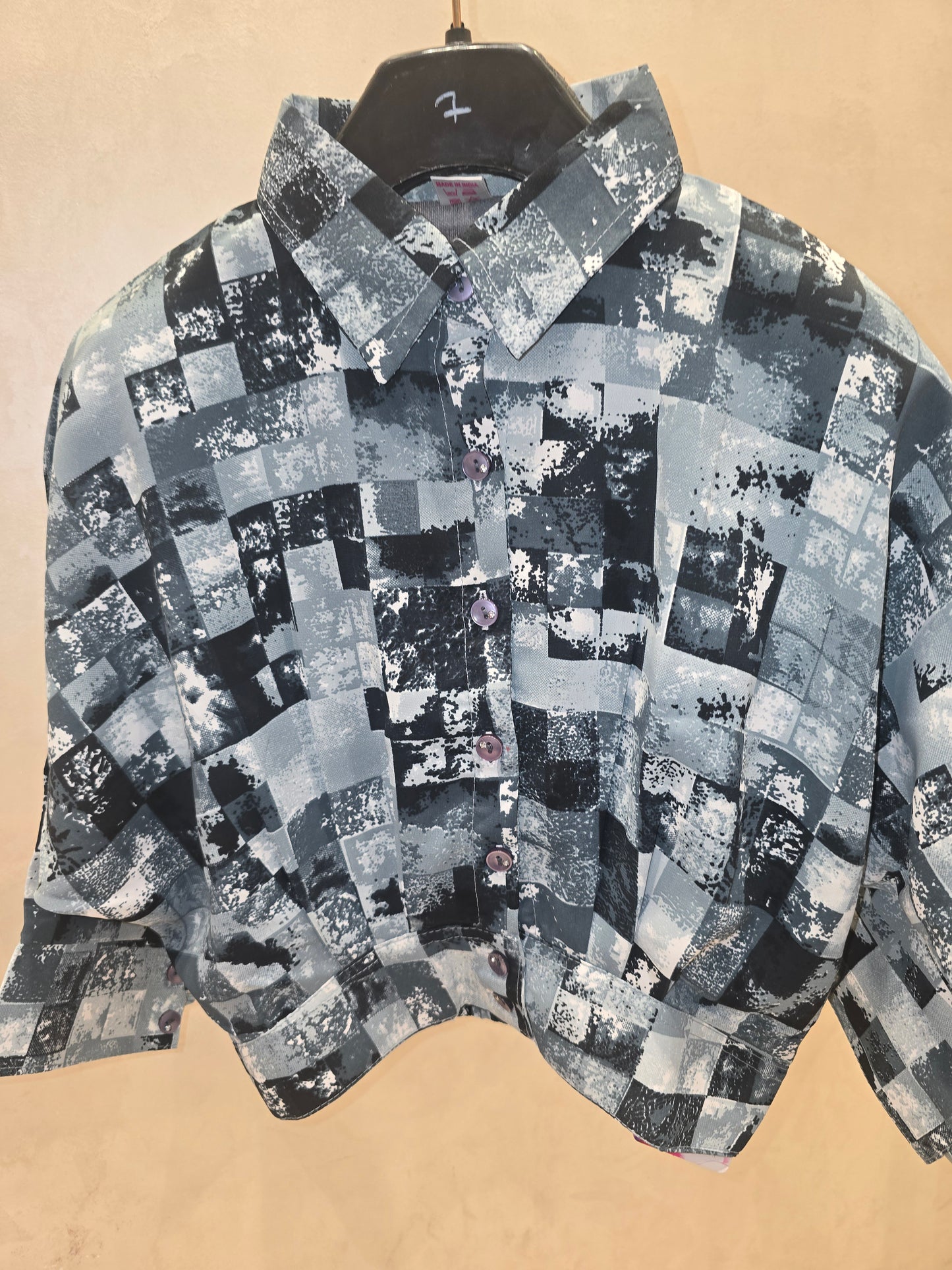 Girl Multi Colour Checked Chiffon Western Top