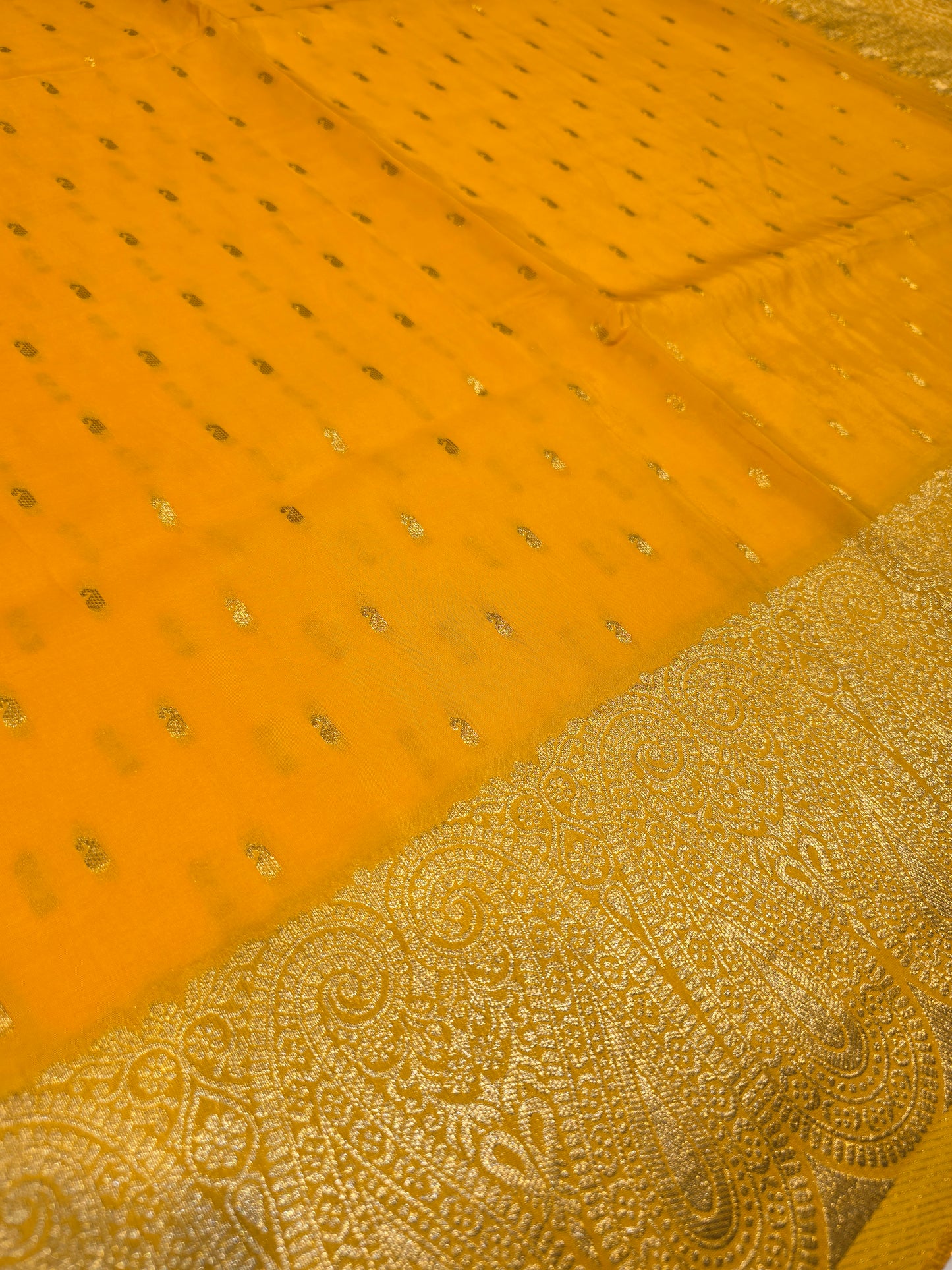 Chinon silk Banarasi border small Butta across the body Festive | party wear