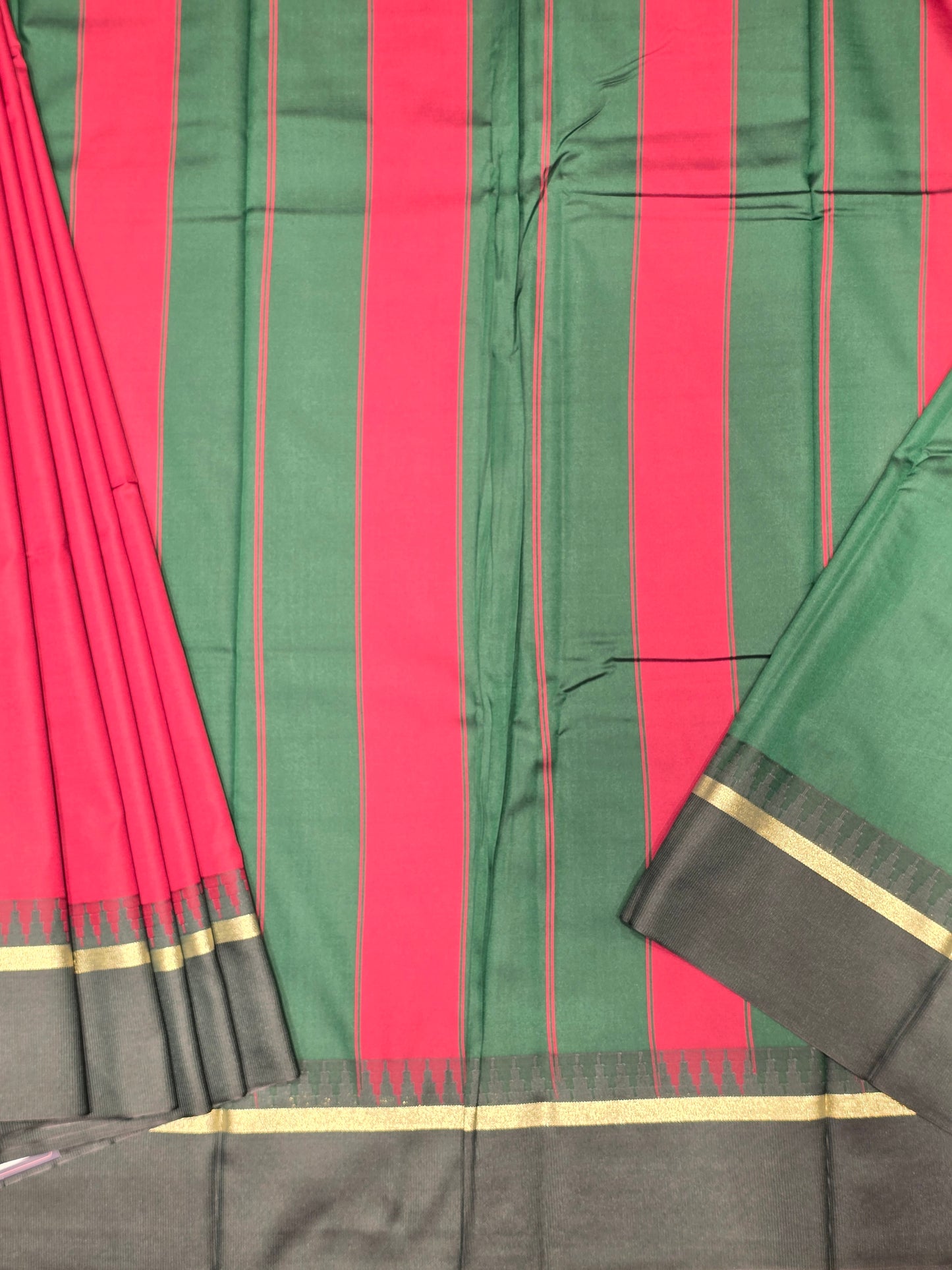 Semi Mix Soft Silk Saree with Temple Border