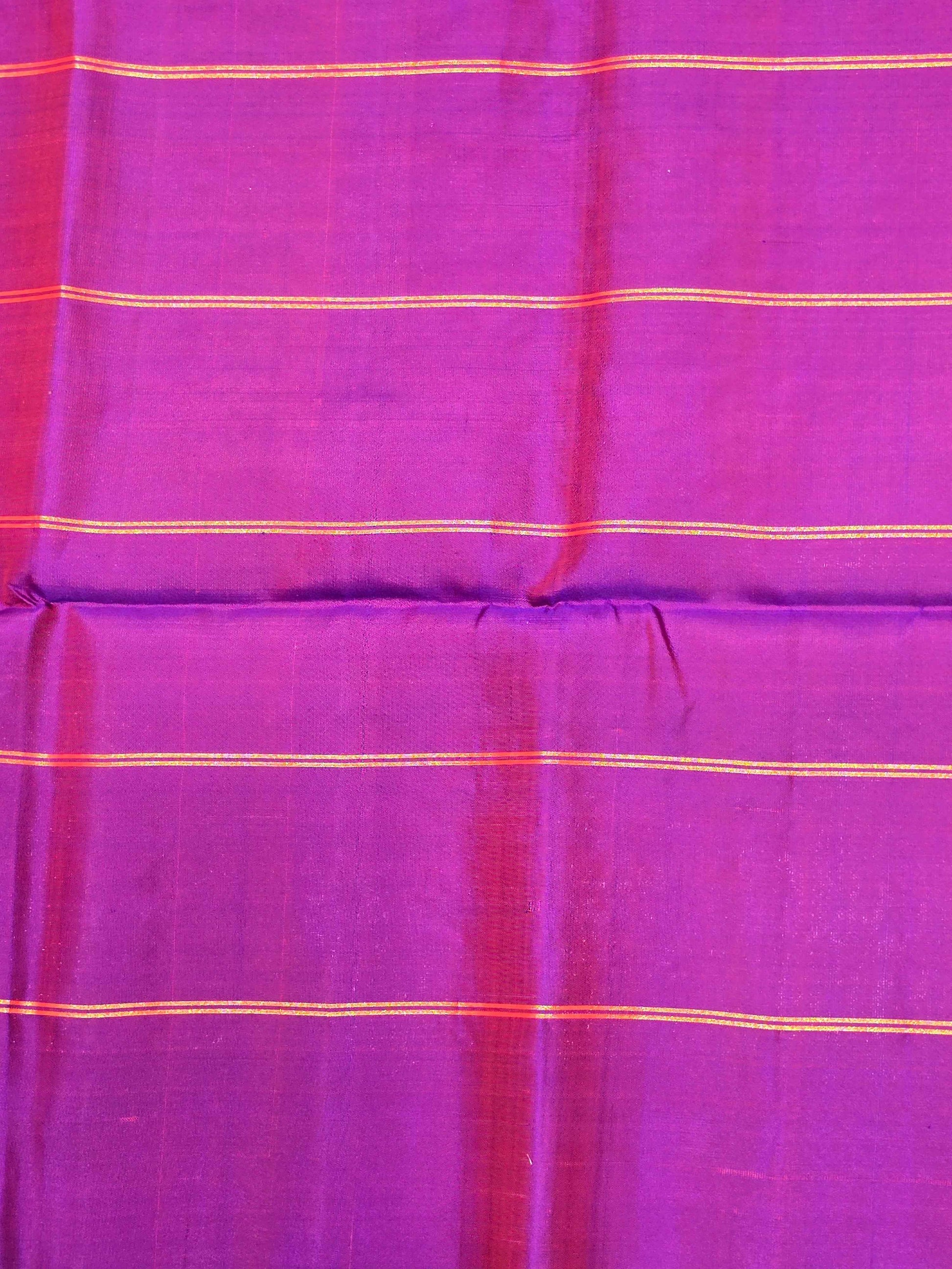 Pure softsilk saree , checked pattren with rudrakshi peacock motifs