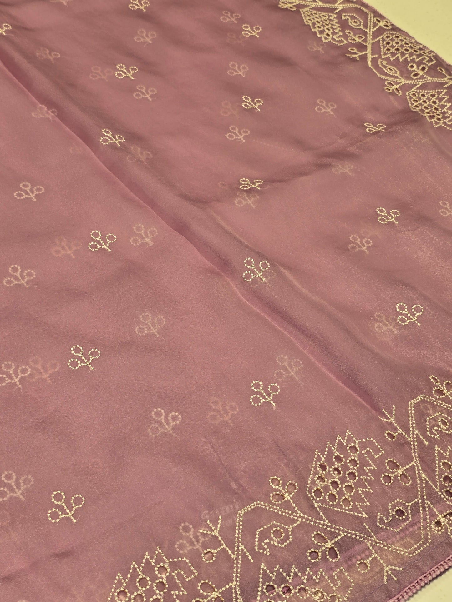 Class tissue with embroidery work fancy saree Festive wear