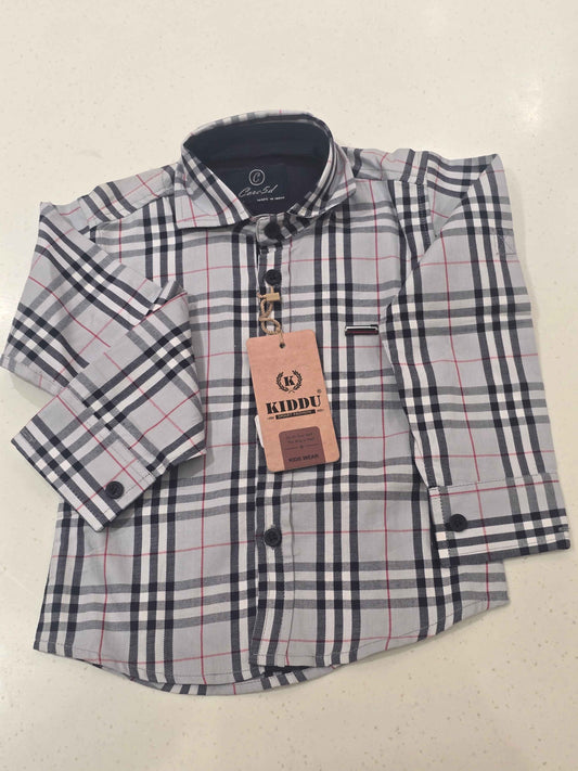 Boys Cotton Checked Full Sleeve Shirt