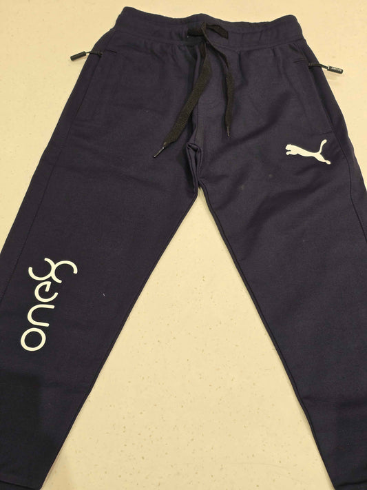 Jersey material denim blue color casual wear pant with round Elasticable