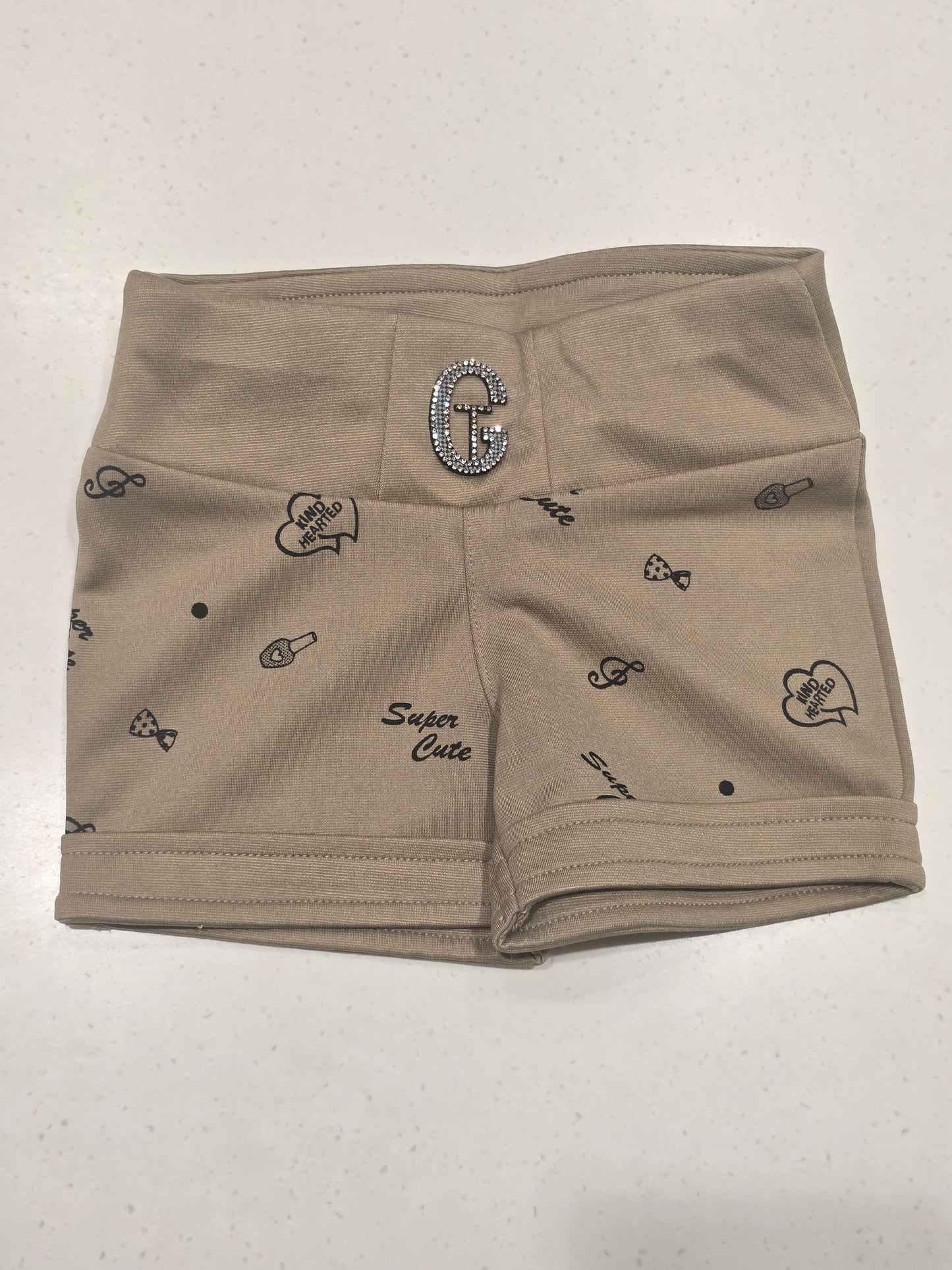 Baby Girls Lycra Cotton Printed Elastic Waist Shorts