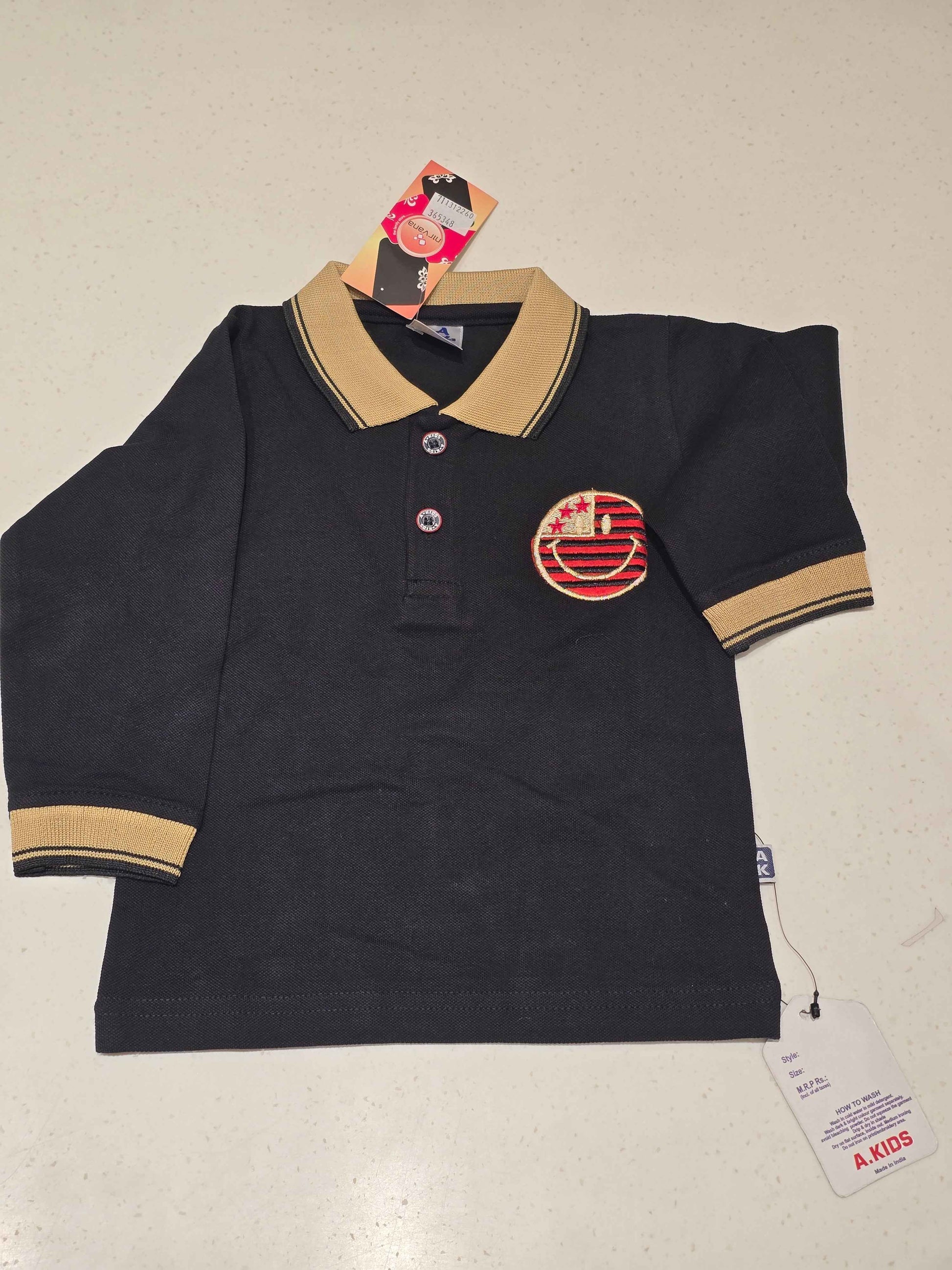 Corduroy material baby boy full sleeves tshirt