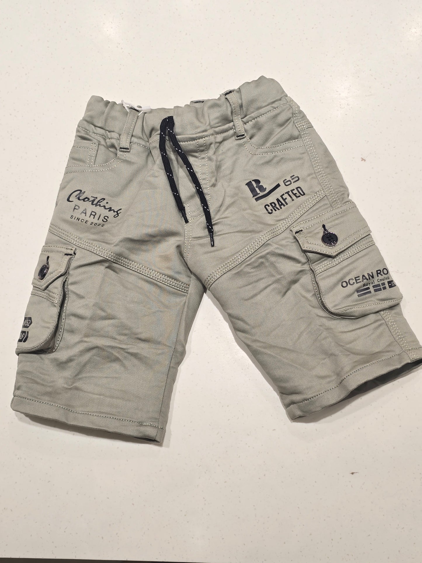 Gray Denim Cargo Shorts for Boys