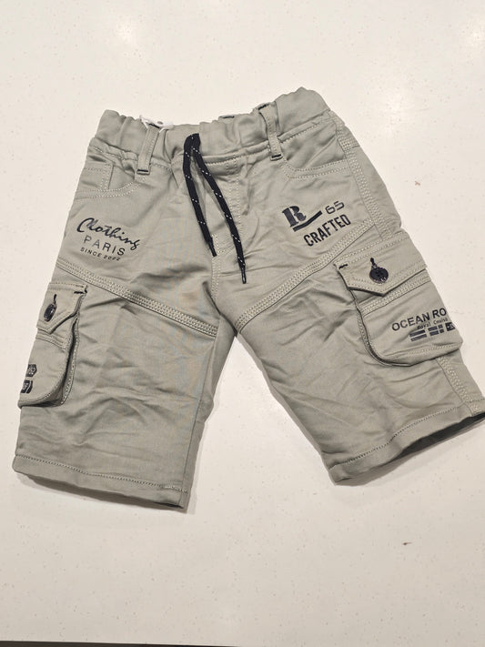 Gray Denim Cargo Shorts for Boys