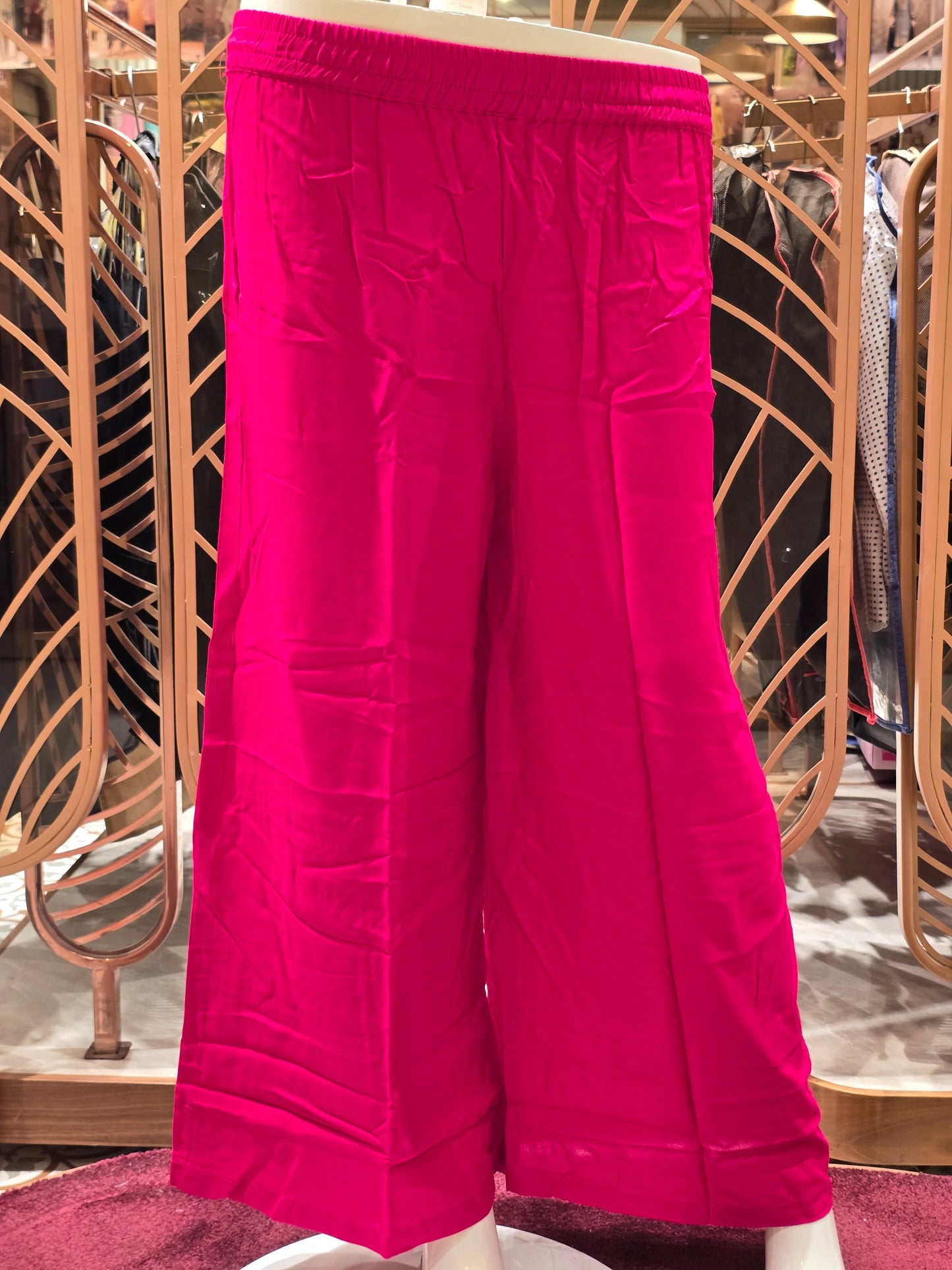 Pista Green Cotton Palazzo Pants for Women