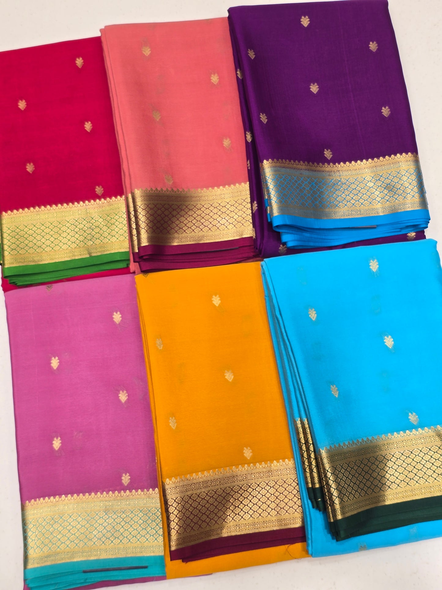 Peach Maroon Pure Mysore Crepe Silk Saree
