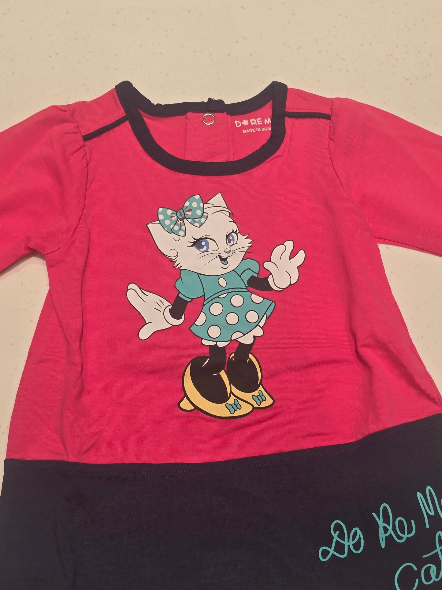 Baby Girl Pink Blue Cotton Frock