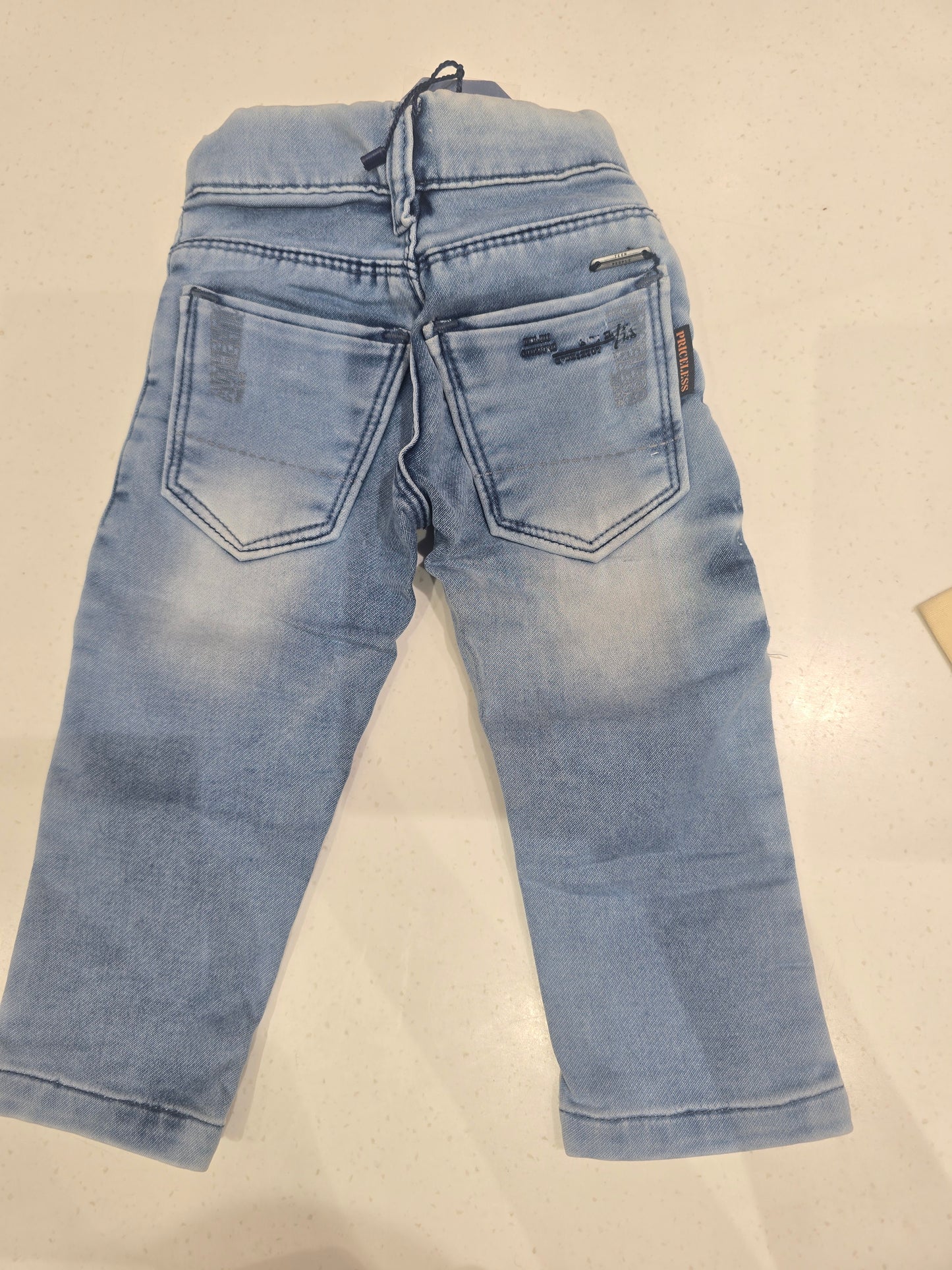 Denim material sky blue jeans for little boy