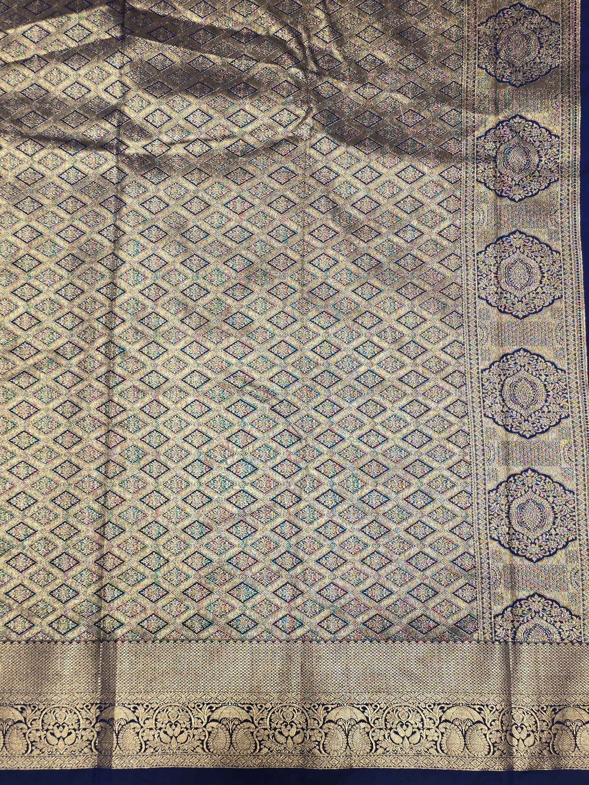 Semi kanjivaram silk saree with rich pallu