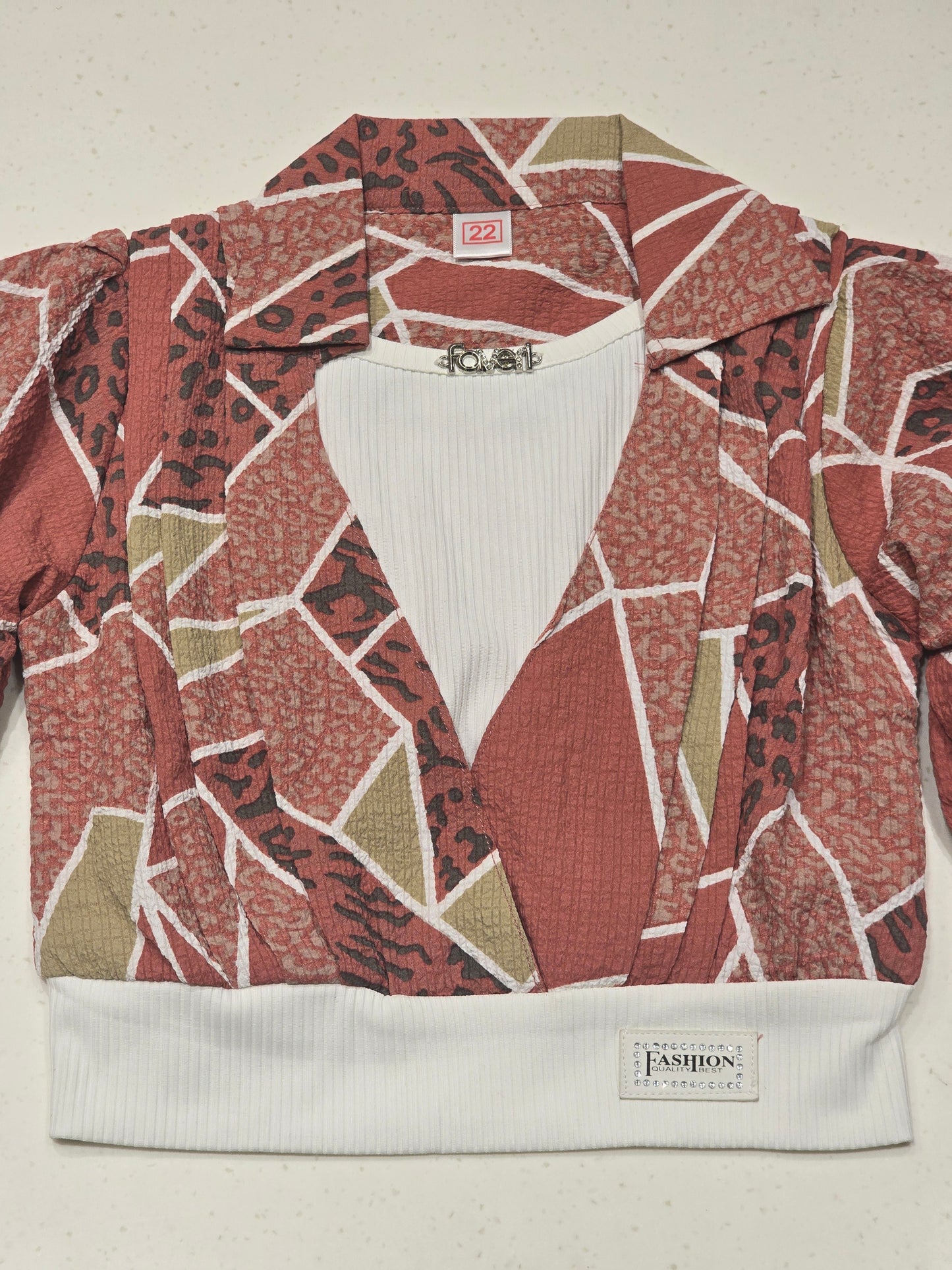 Girls Multicolor Chiffon Printed Jacket Top