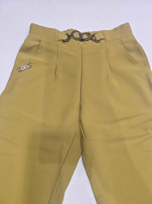 Light Green Stretchable Lycra Pants for Girls