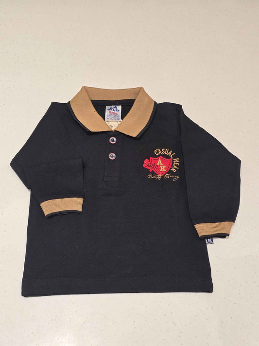 Corduroy material baby boy full sleeves tshirt