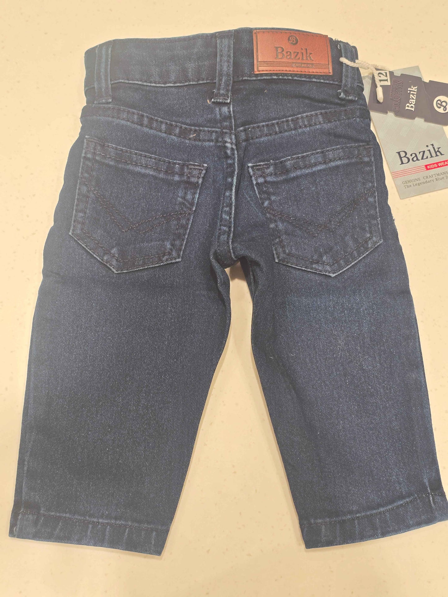 Denim material blue color jeans for baby girl