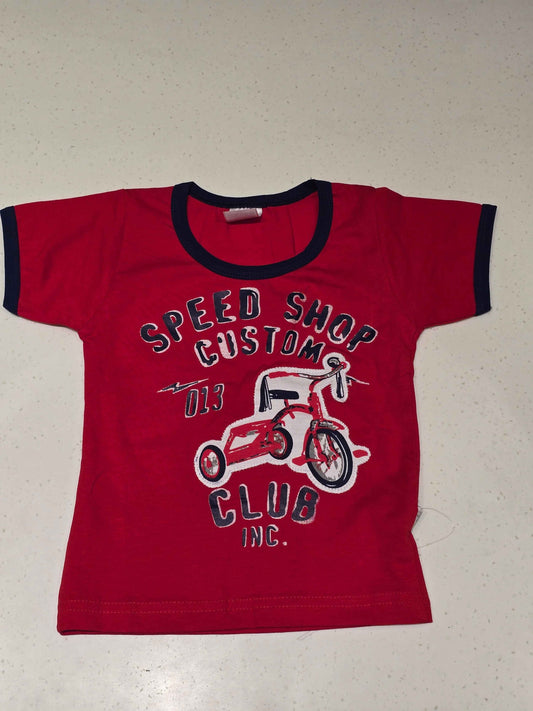 Cotton material red colour tshirt for baby boy