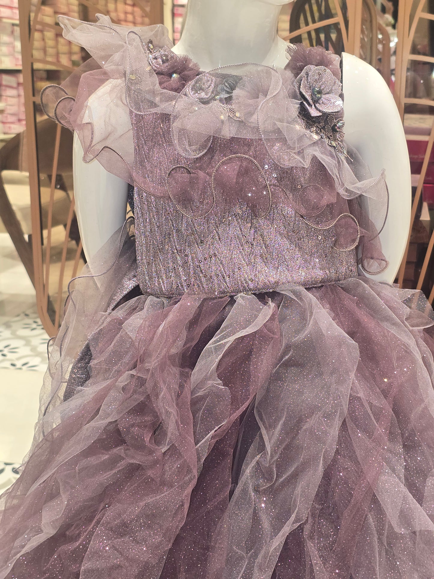 Girls Dual Colour Knitted Ruffle Style Gaghra Set