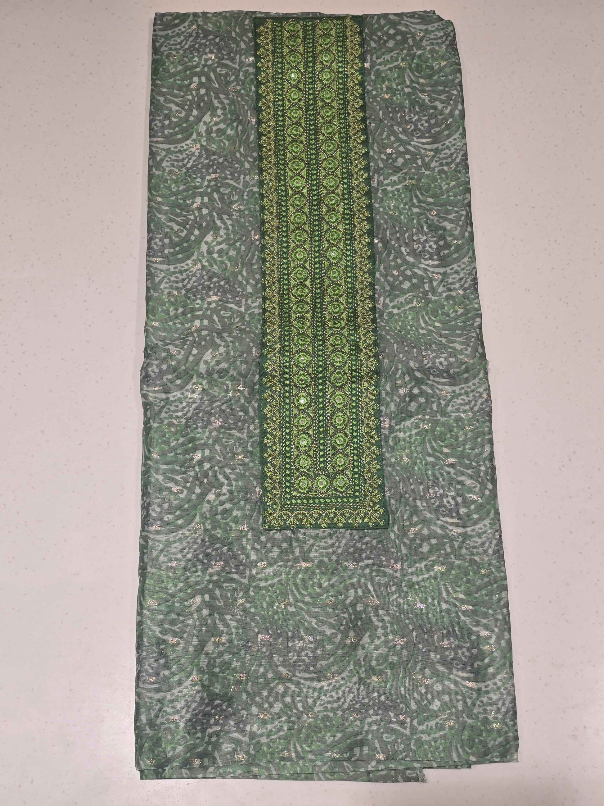 Printed Cotton dress material for women with sequin Dupatta