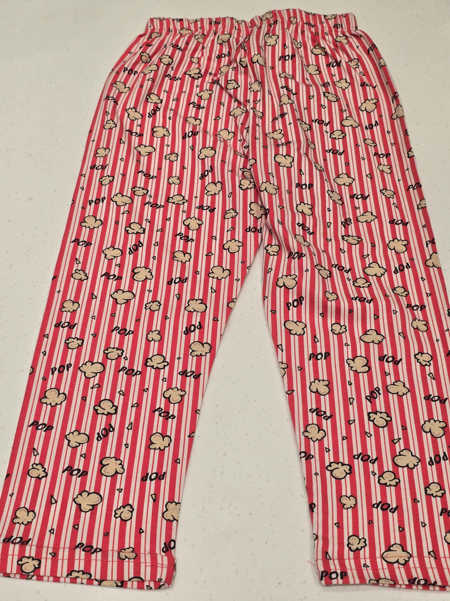 Printed Hosiery material red with peach colour capri