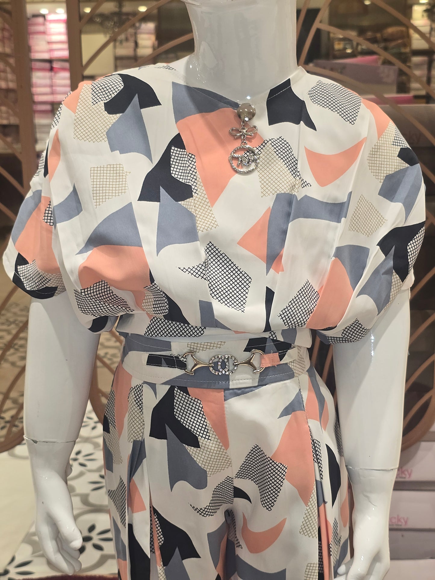 Girls White Chiffon Butterfly Top Plazo Set