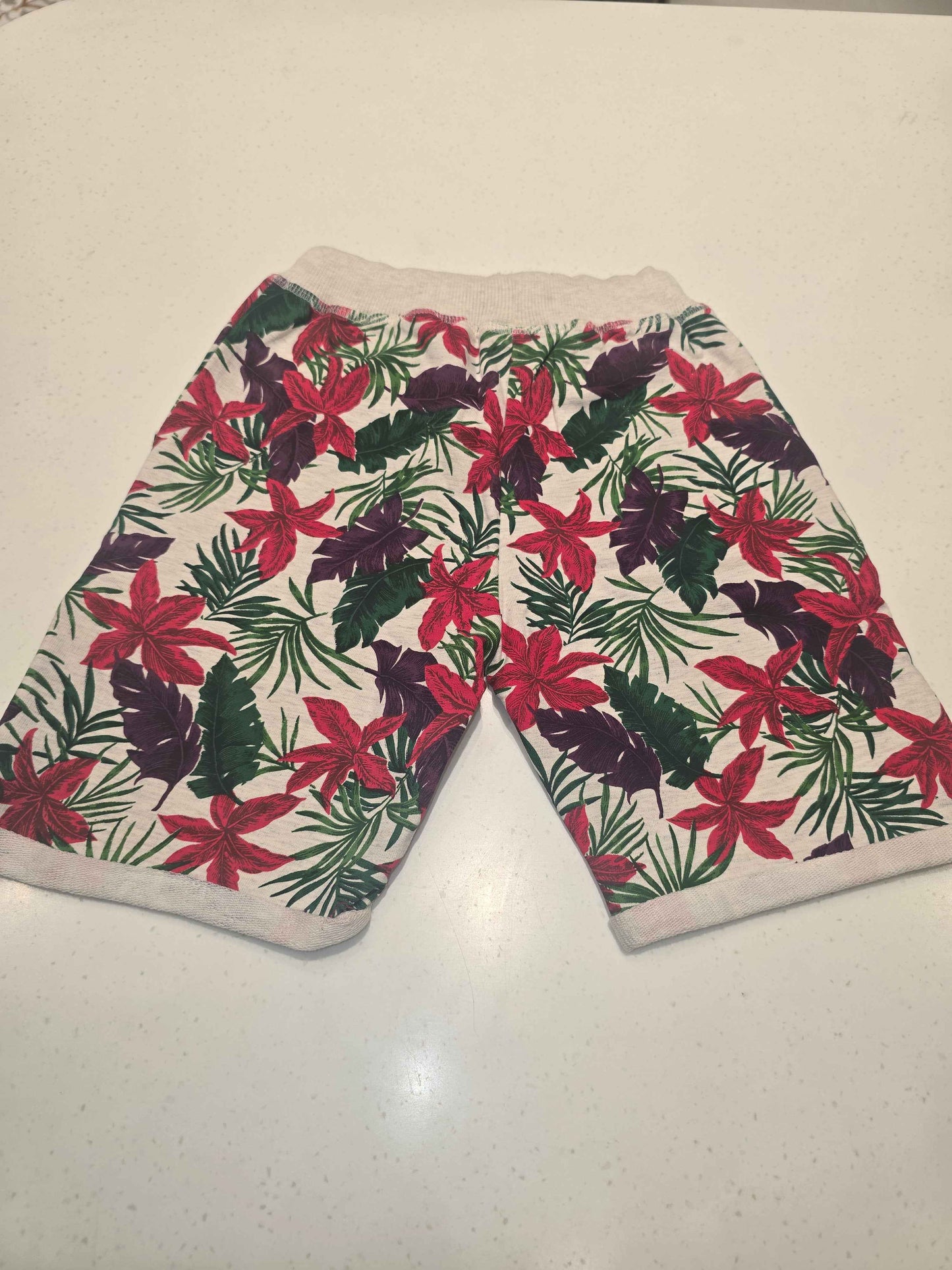 Lenin material multi colour printed ¾ with long tie and round Elasticable