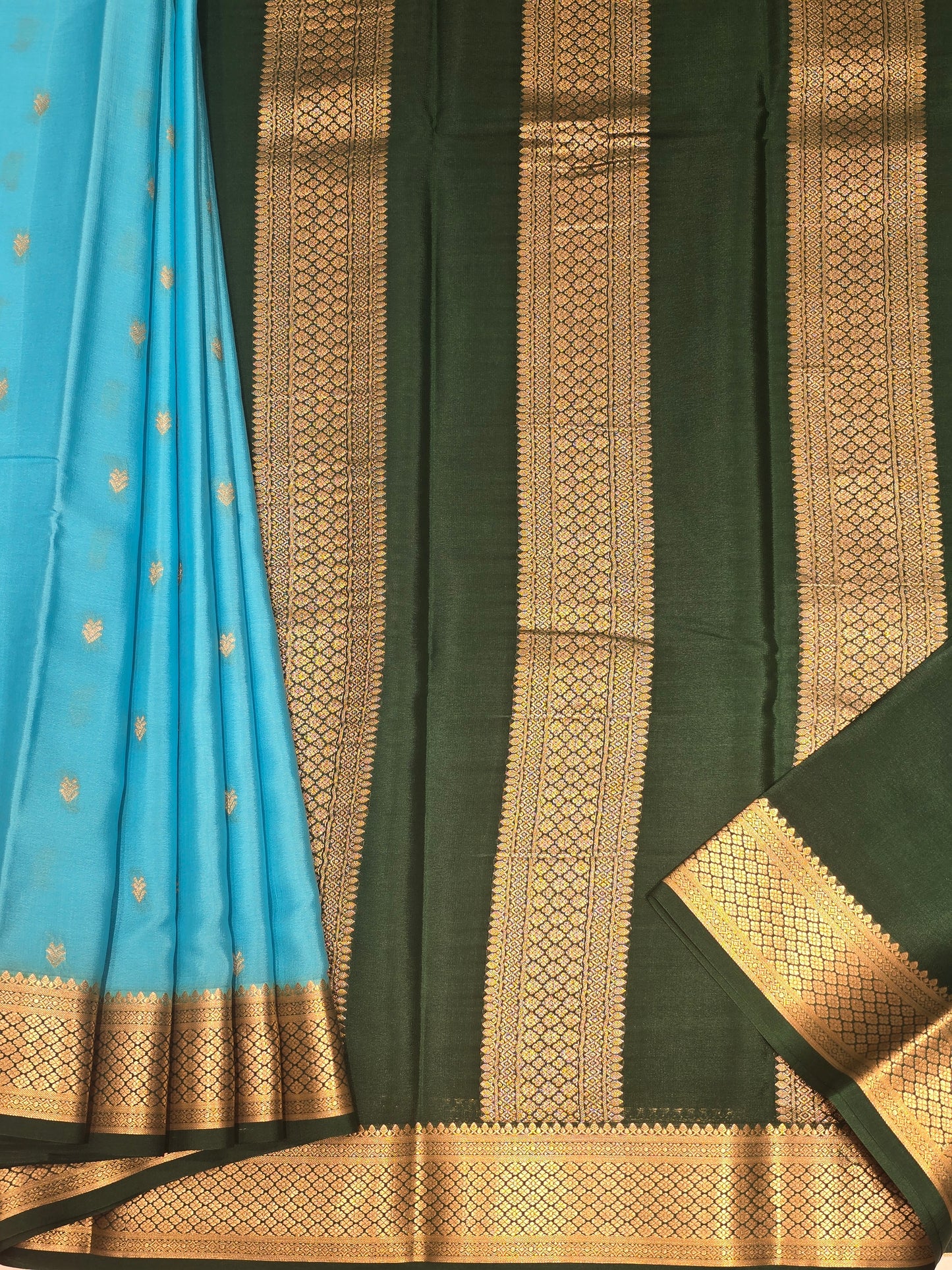Peach Maroon Pure Mysore Crepe Silk Saree