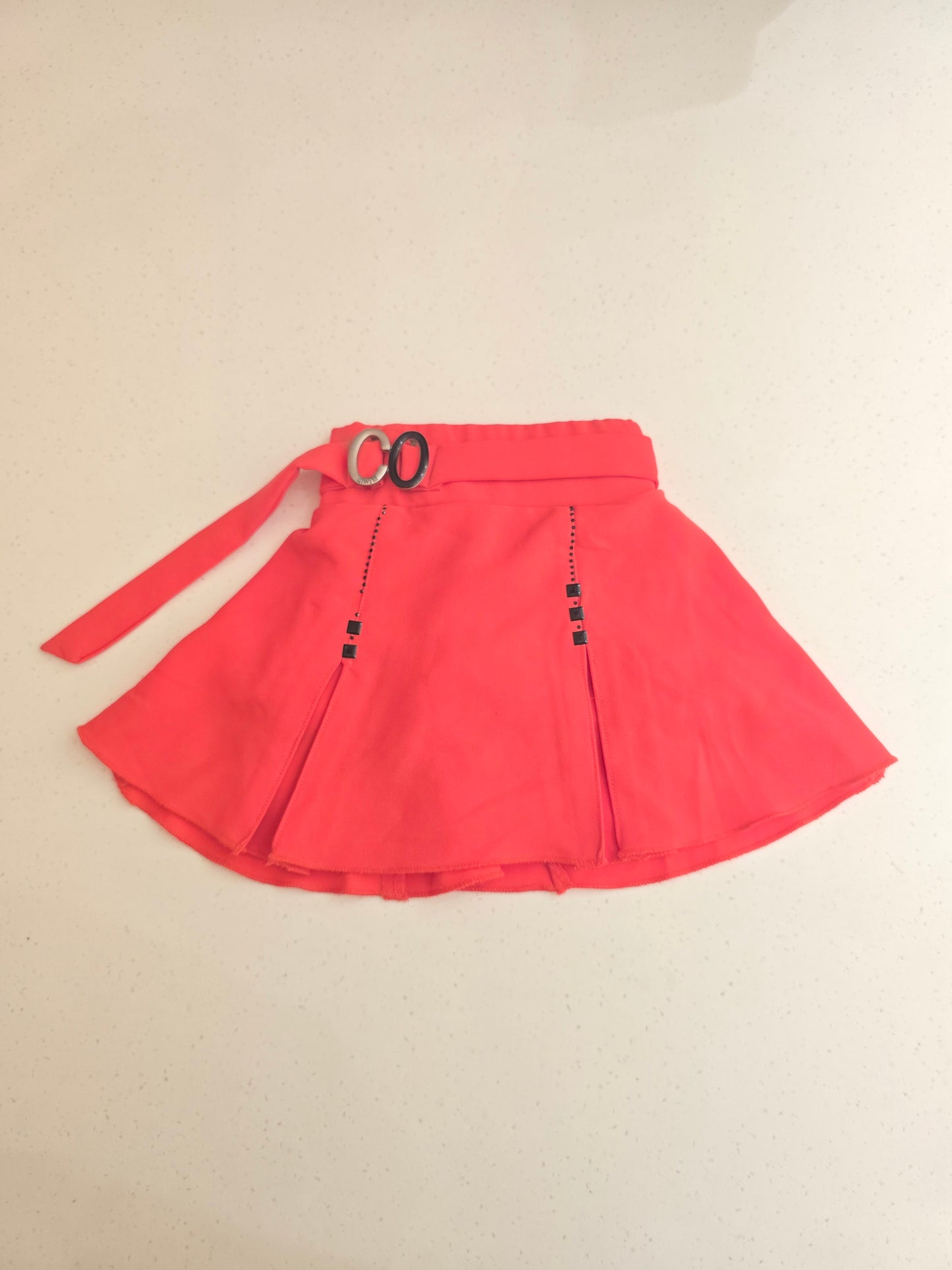 Baby Girls Stretchable Crepe Logo Waist Midi