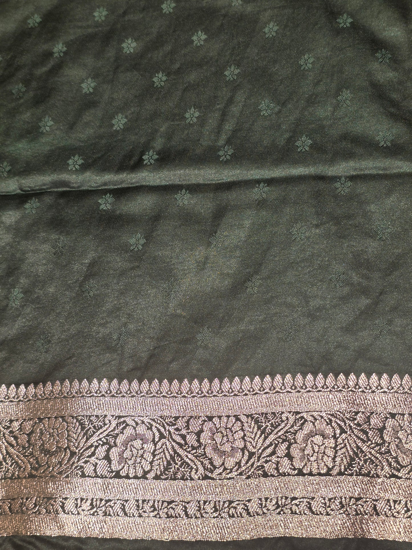 Satin Banarasi Saree with Jari Butta, Rich Pallu & Contrast Blouse | Festive & Traditional Wear