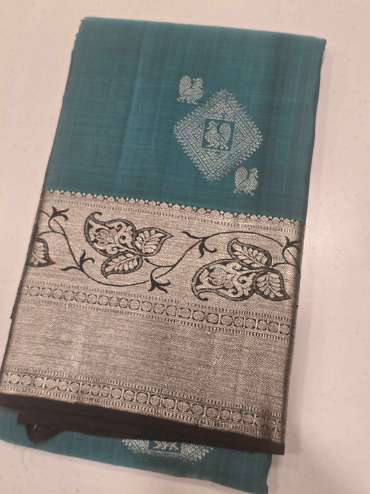 Pure handloom kanjivaram silk saree with fancy motifs and designer border