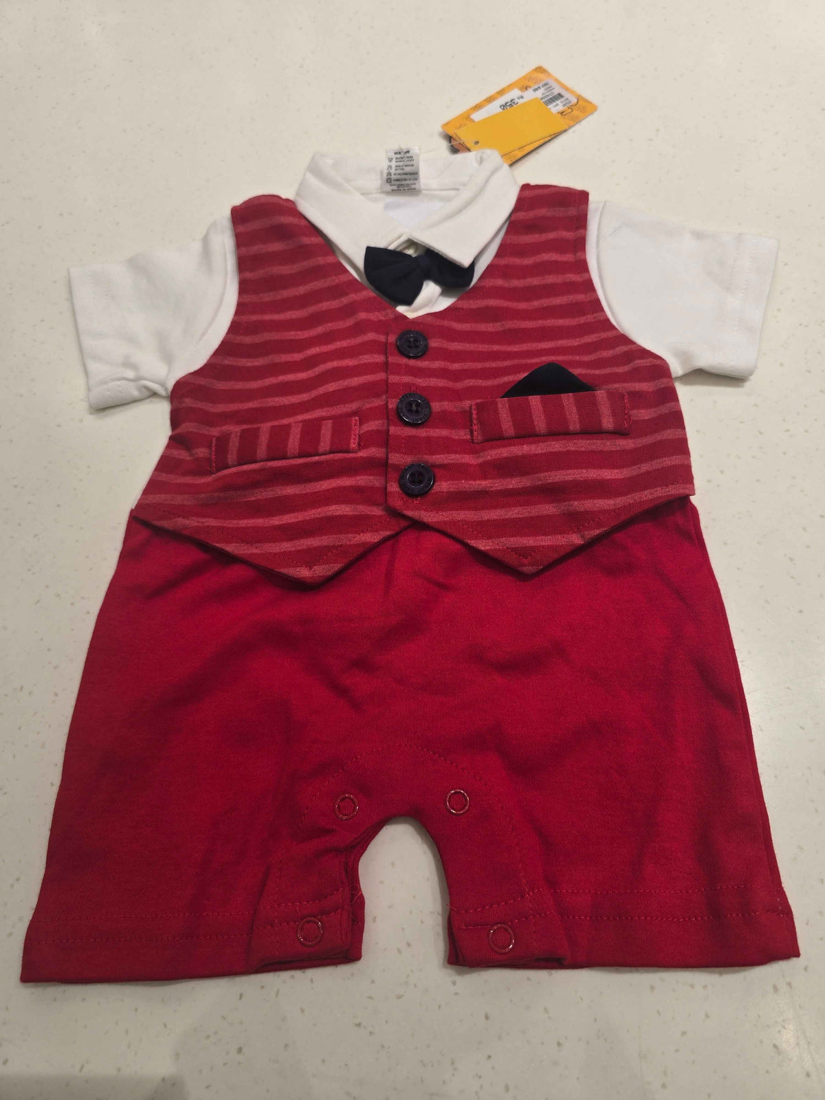 Cotton material red with white colour dangri for baby boy