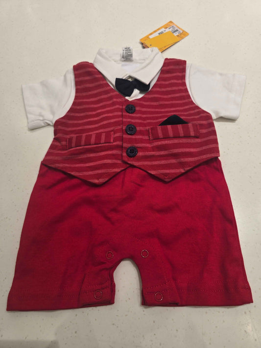 Cotton material red with white colour dangri for baby boy