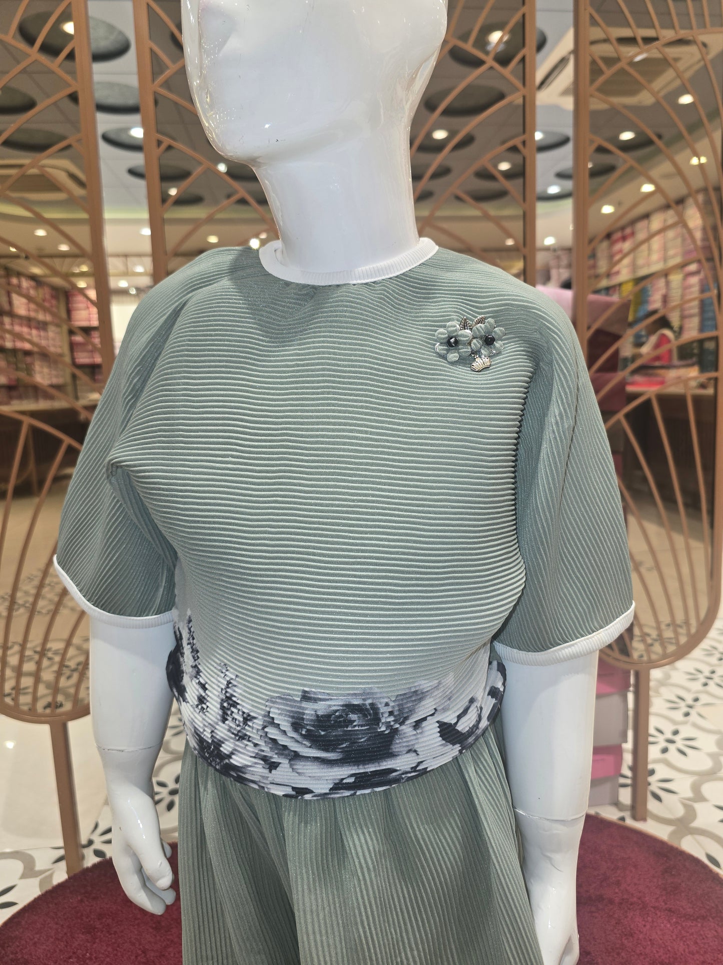 Girl Floral Printed Georgette Chiffon Western Plazo Set