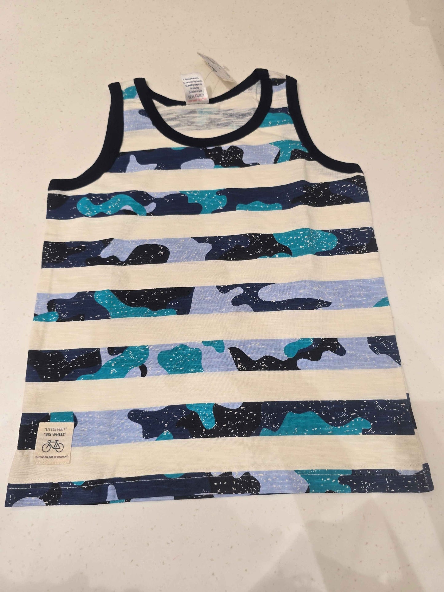 Boys Multi Colour Cotton Sleeveless T-Shirt