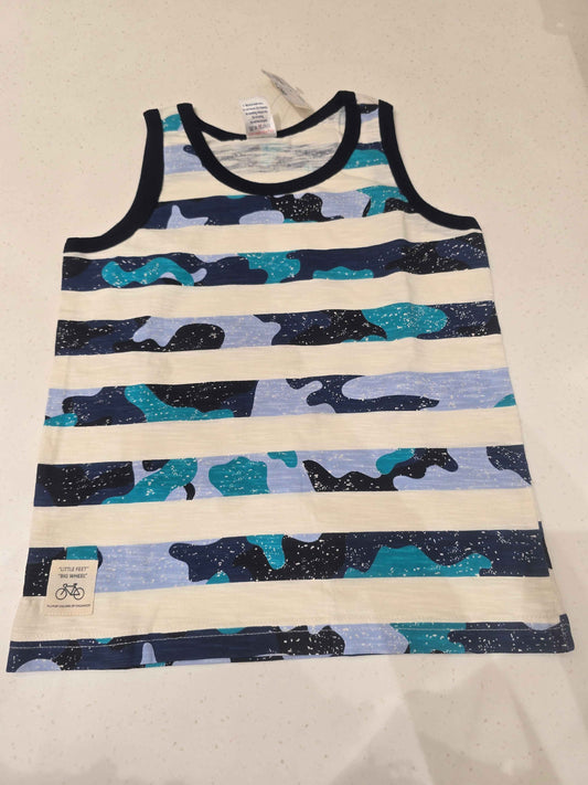 Boys Multi Colour Cotton Sleeveless T-Shirt